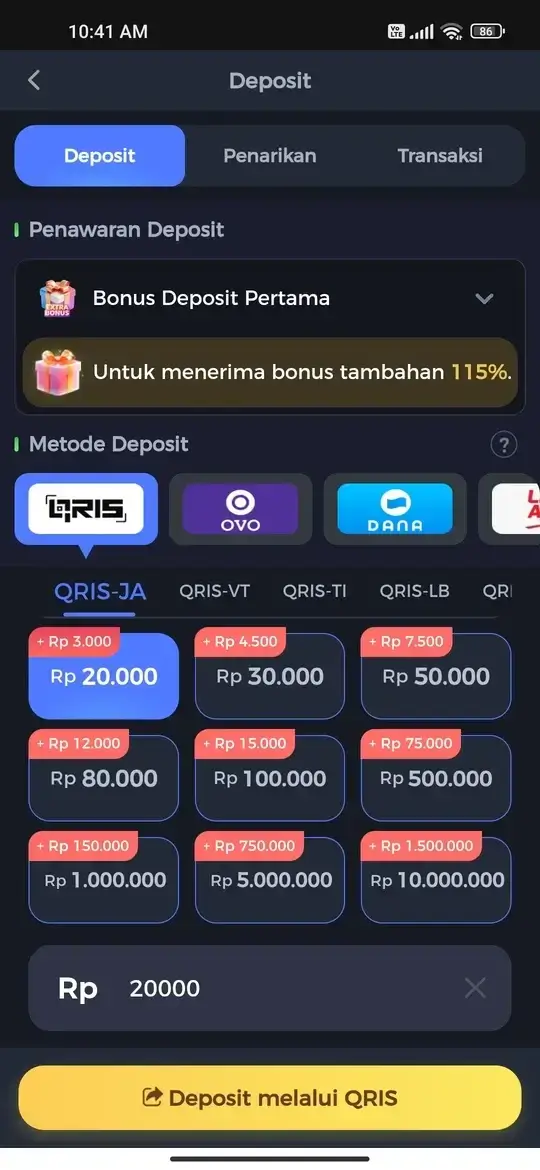 NA777 - Deposit QRIS OVO DANA